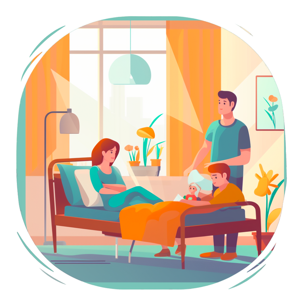 Besuch eines mitfühlenden Familienmitglieds