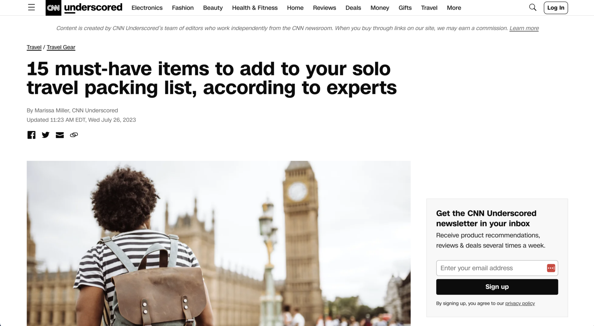 CNN - 专家推荐的15件独行旅行必备物品